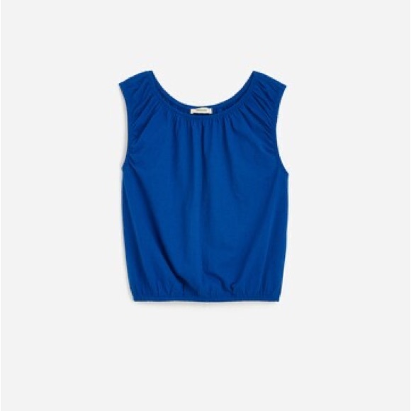 MADEWELL Bright Blue Sleeveless Bubble Tank Top Size Small - Picture 4 of 4